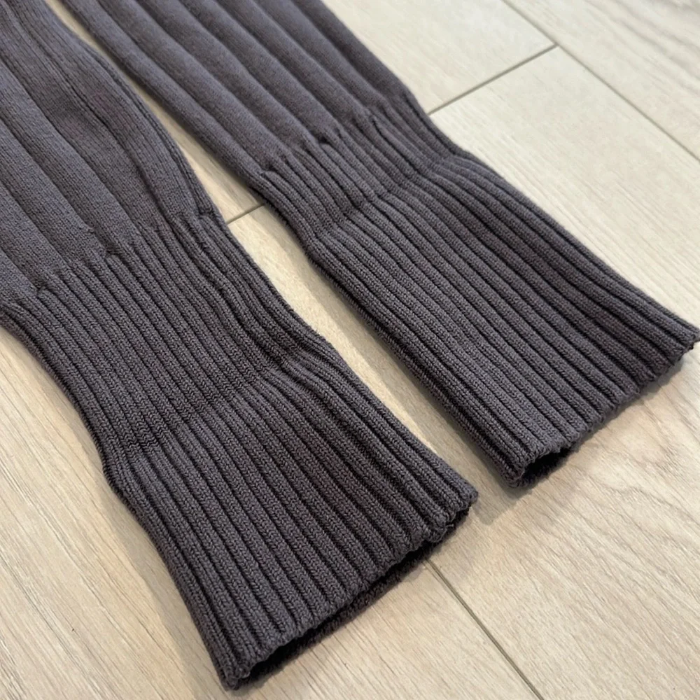 Grey knitted knee highs